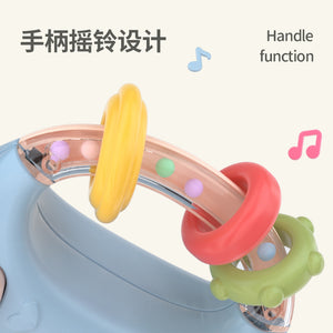 Baby toy rattle soothing can chew baby bottle mobile phone model multi-functional bilingual pronunciation with light early education machine