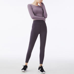 TikTok Autumn and winter new fitness yoga wear women quick dry naked high elastic sportswear breathable long sleeve yoga suit