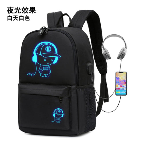 Glow-in-the-dark backpack Large capacity business leisure computer backpack travel fashion trend junior high school student bag