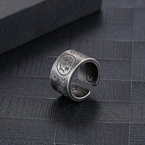 Stainless Steel Cartoon Graffiti Smiling Face Trend Ring