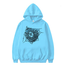 Load image into Gallery viewer, Hip hop hoodie for men and women WUNNA spider web sweatshirt hoodie