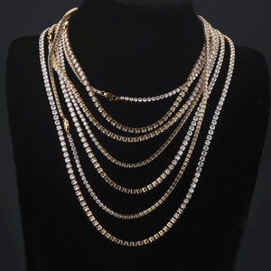 Stainless Steel European And American  Full Diamond Necklace