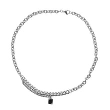 Load image into Gallery viewer, Stainless Steel Black Gemstone Men And Women Minimalism Necklace