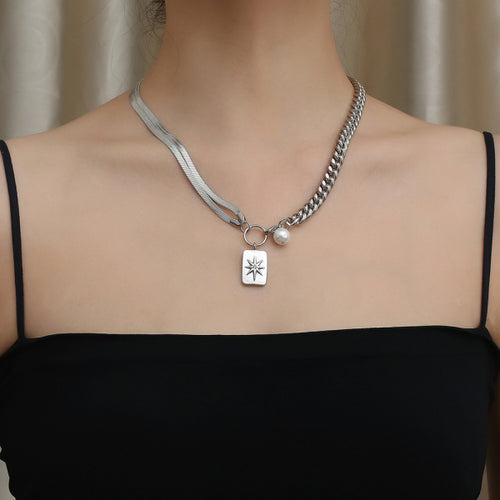 Stainless Steel Bearded Star Minimalism Fashion Necklace