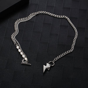 Stainless Steel Lightning Pearls Minimalism Fashion Necklace
