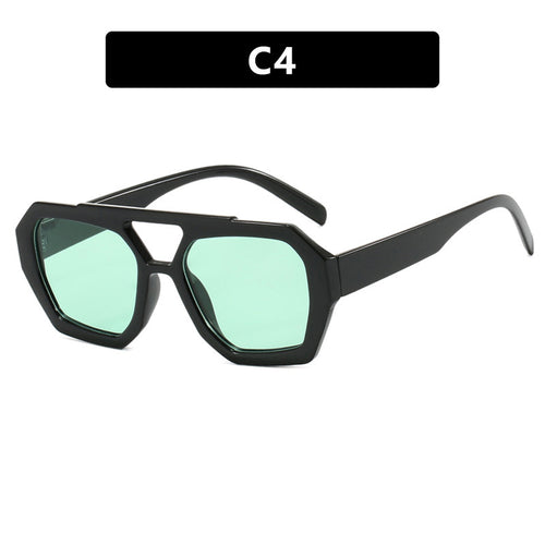 Double beam Irregular sunglasses New retro personality Sun trend sunglasses