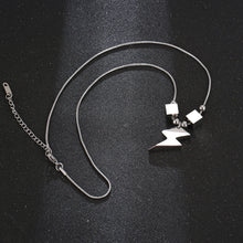 Load image into Gallery viewer, Stainless Steel Block Lightning Pendant Necklace