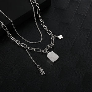 Stainless Steel Mahjong Wealth Trend Necklace