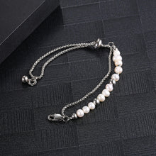 Load image into Gallery viewer, Stainless Steel Irregular Natural Pearl Double Layer Delicate Bracelet