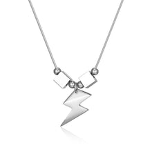 Load image into Gallery viewer, Stainless Steel Block Lightning Pendant Necklace