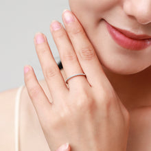 Load image into Gallery viewer, Modian s925 sterling silver simple row diamond ring women light luxury fashion cold wind zircon ring fine ring hand jewelry