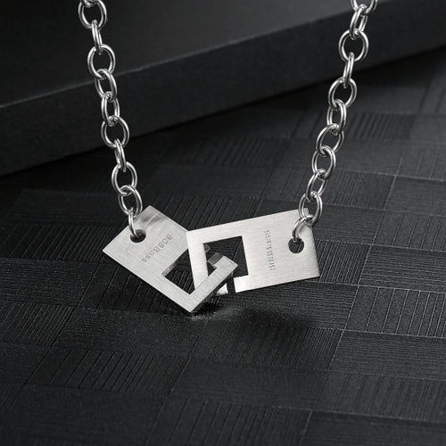 Stainless Steel 808bass Square Buckle Trend Necklace