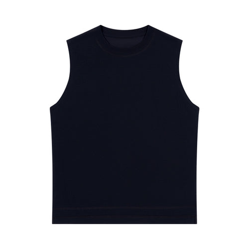 Spring and summer new trend 230g cool vest men's sports basketball round neck loose vest sleeveless men's T-shirt