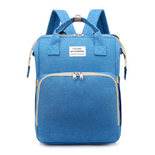 Load image into Gallery viewer, New portable folding bed mommy bag go out portable large capacity multi-functional mother and child backpack mommy bag