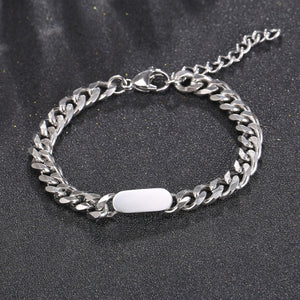 Stainless Steel Cuban Bracelet Trend Men and Women Street Trend Minimalism Bracelet