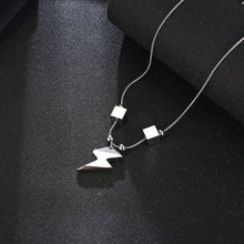 Load image into Gallery viewer, Stainless Steel Block Lightning Pendant Necklace