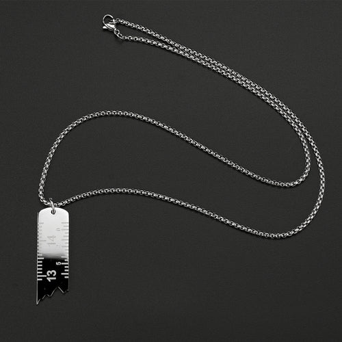 Stainless Steel Personality Broken Ruler Pendant Necklace