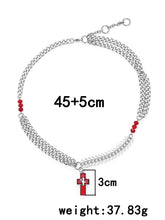 Load image into Gallery viewer, Stainless Steel Red Cross Minimalism Fashion Necklace