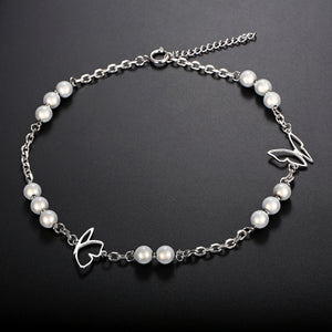 Stainless Steel Butterfly Splicing Reflective Pearls INS Necklace
