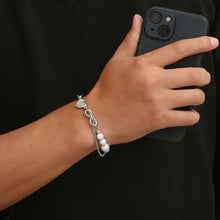 Load image into Gallery viewer, Stainless Steel INS Style Reflective Pearl Heart Splicing Trend Bracelet