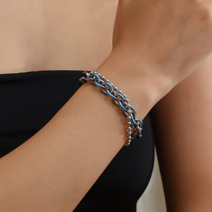Stainless Steel Double Layer Splicing Bracelet