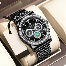 Load image into Gallery viewer, BINBOND men&#39;s watch Solid steel with moon phase luminous anti- quartz watch
