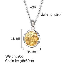 Load image into Gallery viewer, Stainless Steel Irregular Round Card Dice Playing Card Necklace