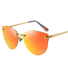 Load image into Gallery viewer, New frameless lady cat eye polarizing sunglasses summer colorful shade driving sunglasses female