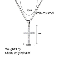 Load image into Gallery viewer, Stainless Steel Diamond Cross Hip Hop Pendant Necklace