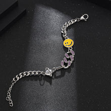 Load image into Gallery viewer, Stainless Steel Hip Hop Smiley Face Patchwork Cuban Diamond Planet Bracelet