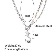 Load image into Gallery viewer, Stainless Steel Lightning Pearls Minimalism Fashion Necklace