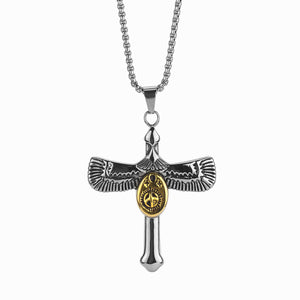 Stainless Steel Eagle Cross Trend Necklace