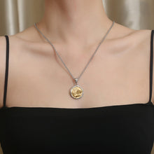 Load image into Gallery viewer, Stainless Steel Irregular Round Card Dice Playing Card Necklace