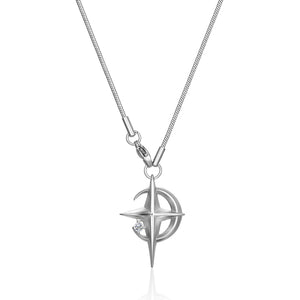Stainless Steel Moon Cross Necklace
