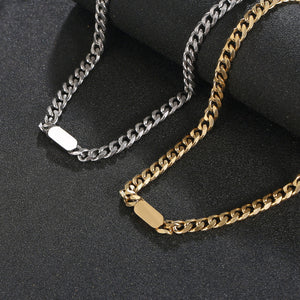 Stainless Steel Cuban Men And Women Trend Chain Necklace