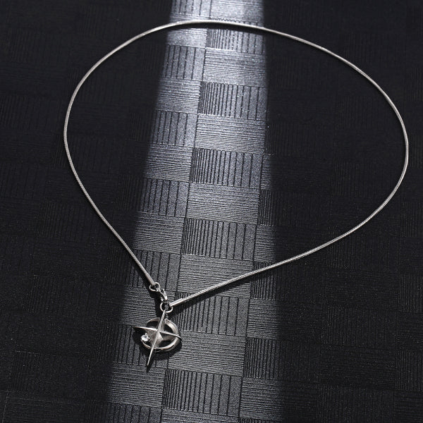 Stainless Steel Moon Cross Necklace