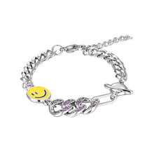 Load image into Gallery viewer, Stainless Steel Hip Hop Smiley Face Patchwork Cuban Diamond Planet Bracelet