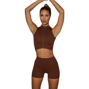 Hot fitness shorts set Yoga high-waisted shorts Women's sports bra underwear tights set