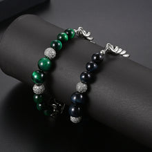 Load image into Gallery viewer, Stainless Steel European And American Personalized Trendy Tiger Eye Stone Splicing  Bracelet