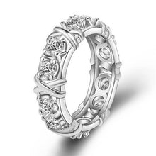 Load image into Gallery viewer, TIFFANY Two-color ring gold zircon inlaid fashion temperament ring woman