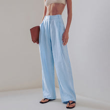 Load image into Gallery viewer, Summer loose cotton linen set women simple long-sleeved shirt trousers two-piece casual women&#39;s wear