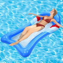 Load image into Gallery viewer, Cross border mesh floating bed inflatable hammock water collapsible back floating bed water inflatable deck chair inflatable floating row