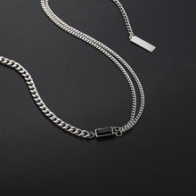 Load image into Gallery viewer, Stainless Steel Double Layer Splicing Square Diamond  Cuban Necklace