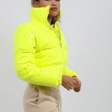 Load image into Gallery viewer, Autumn and winter cotton-padded jacket bright metal short women&#39;s cotton-padded jacket
