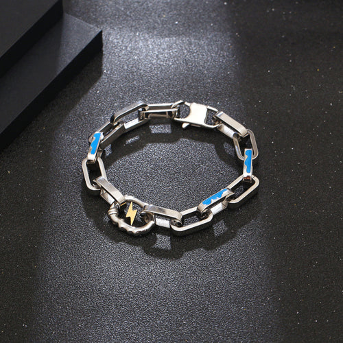 Stainless Steel European and American High-level Hip Hop Lightning Bracelet