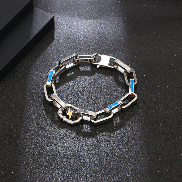 Stainless Steel European and American High-level Hip Hop Lightning Bracelet
