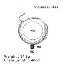 Load image into Gallery viewer, Stainless Steel Black Gem Multi Layered Minimalism Bracelet