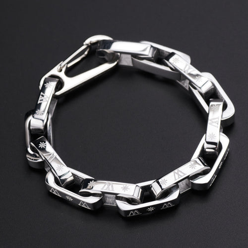 Stainless Steel European and American  Coarse Chain Quenched Color Bracelet