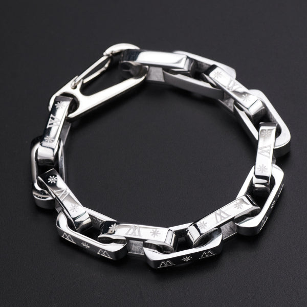 Stainless Steel European and American  Coarse Chain Quenched Color Bracelet