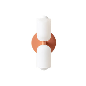Cream wind wall lamp double head bedroom living room master bedroom advanced sense of the middle stairwell design sense glass light